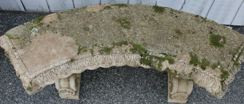 Baroque Style Cast Cement Garden Bench
