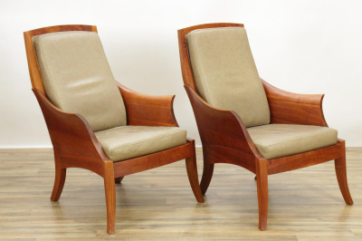 Image for Lot Pair Thomas Moser Cherry "Wing" Armchairs