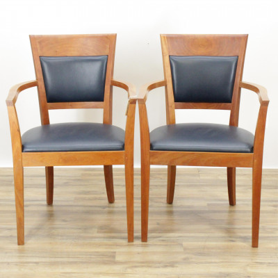 Image for Lot Thomas Moser Cherry Open Armchairs