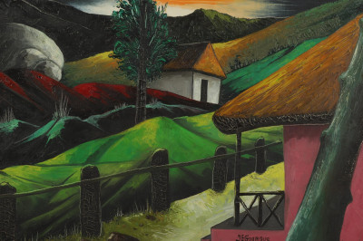 Jacques Enguerrand Gourgue - Houses on Road O/C