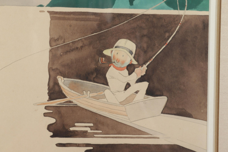 John Held Jr. - Fisherman, Watercolor