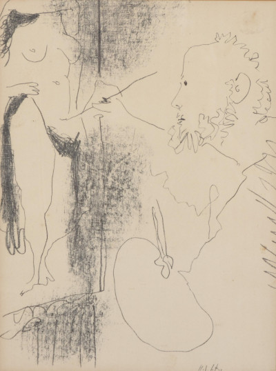 Pablo Picasso, Le Peintre et so Modele, litho