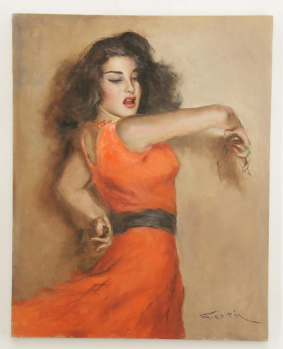 Pal Fried - Spanish Dancer in Red Dress