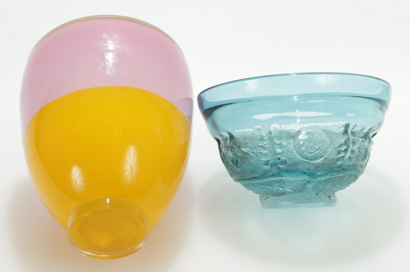 Two Modern Art Glass Bowls