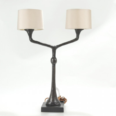 Giacometti Style Bronze Lamp by Vaughan