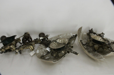 Image for Lot 4 Industrial Glass Ceiling Fixture