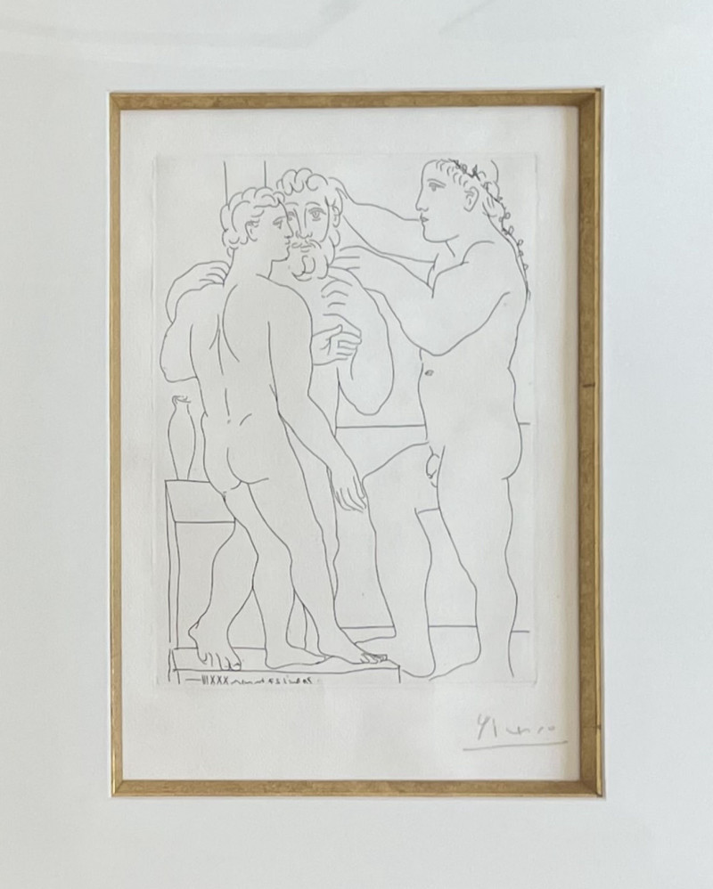 Pablo Picasso - Deux hommes sculptés, from La Suite Vollard