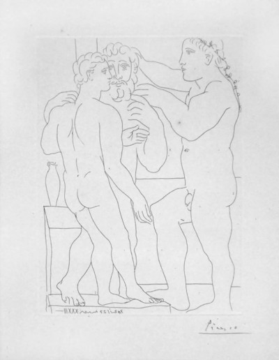 Image for Lot Pablo Picasso - Deux hommes sculptés, from La Suite Vollard