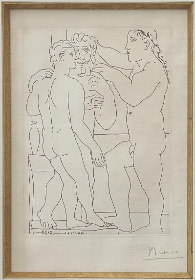Pablo Picasso - Deux hommes sculptés, from La Suite Vollard