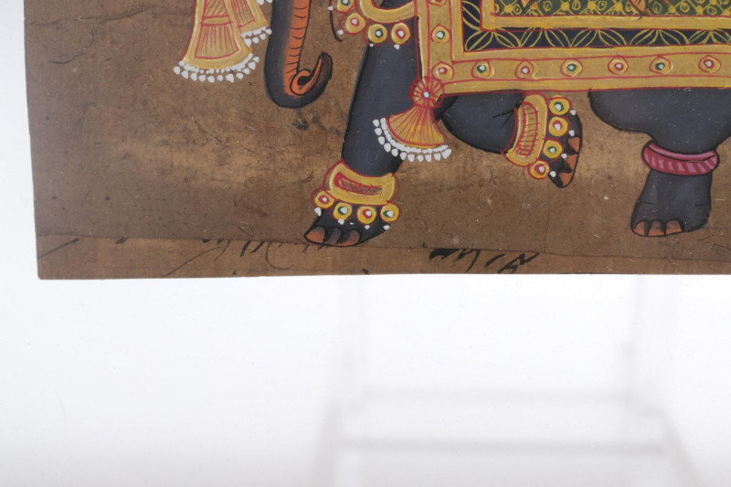 Maharajah Riding Elephant Ambawar Painting