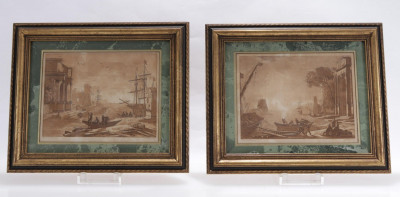Image for Lot L. Caracciolo - Pair of Engravings of Port Scenes