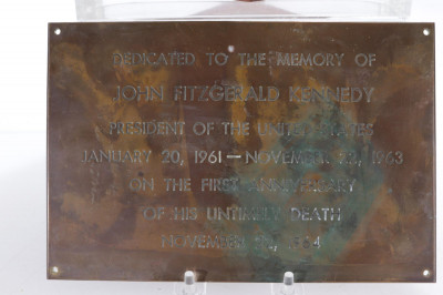 Kennedy Bust & Dedication Plaque