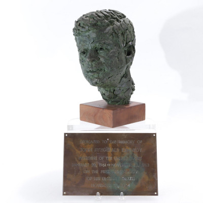 Image for Lot Kennedy Bust & Dedication Plaque