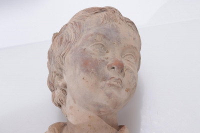 Pair Terra Cotta Busts of Children after Houdon
