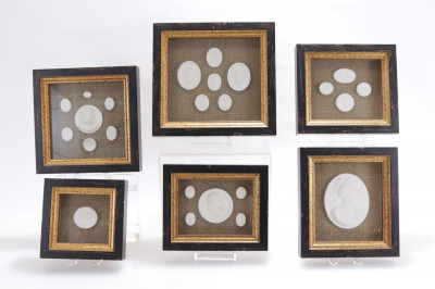 Collection of 6 Framed Intaglio Molds
