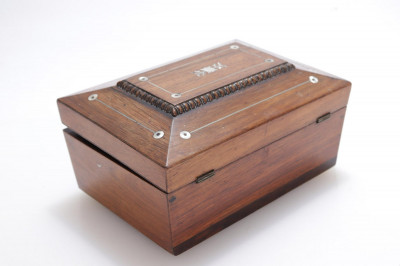 Antique and Rotunda Form Tea Caddies; Table Box