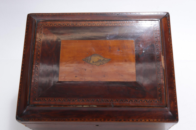 2 English Inlaid Rosewood Boxes, 19th C.
