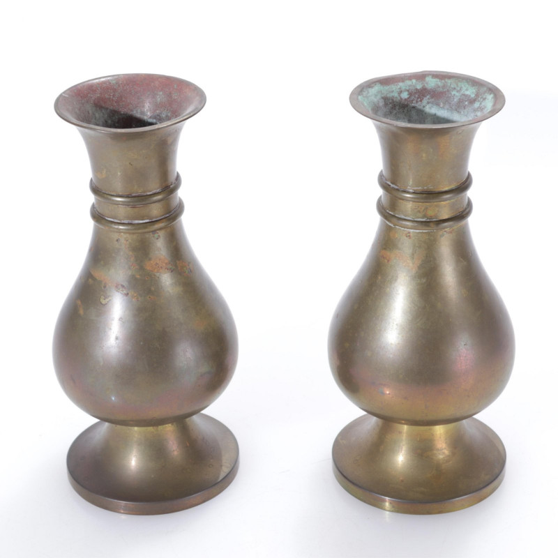 Pair Chinese Style Bronze Vases