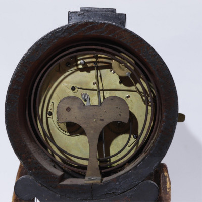 Austrian Parcel-Gilt Ebonized Figural Clock, 19th