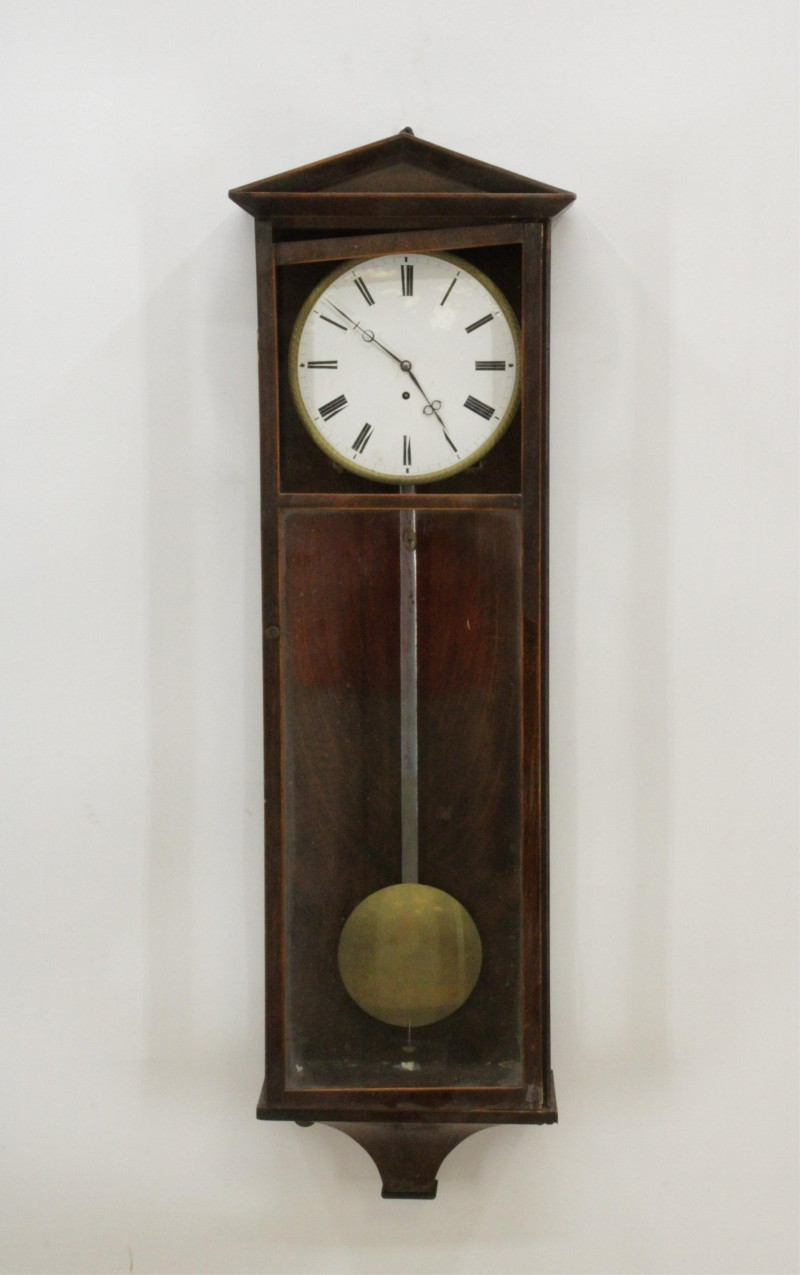 Victorian Inlaid Mahogany Regulator Clock, 19th C.