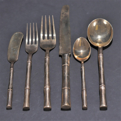 Siam Faux Bamboo Flatware, Settings For Eight