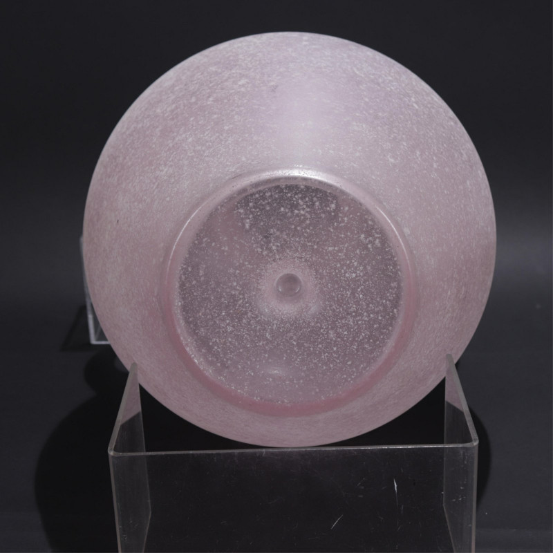 Grecian Style Frosted Pink Glass Vase