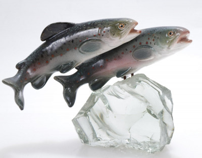 Image for Lot Raymond Gangloff - Trout Sculpture