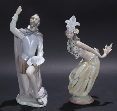 Image for Lot Two Lladro Figurines: Polynesian Dancer, D.Quixote