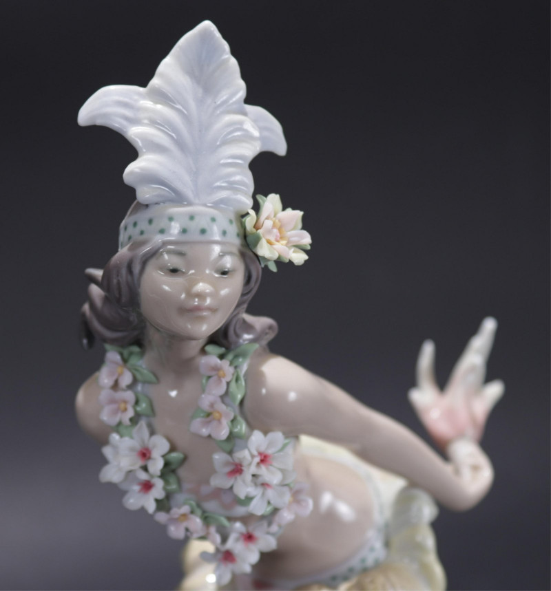 Two Lladro Figurines: Polynesian Dancer, D.Quixote