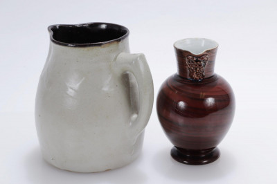 Wedgwood Doric Pitcher and a Stoneware Pitcher