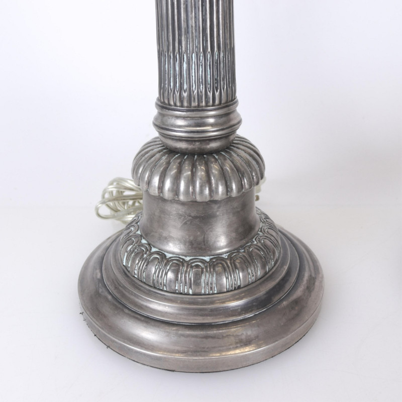 Pr. Neoclassical Style Silvered Metal Lamps