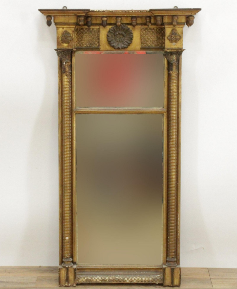 19th C. Federal Carved Giltwood Mirror