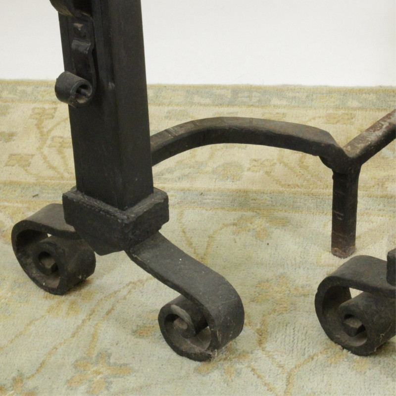 Hammered Iron Craftsman Andirons- Bing Crosby