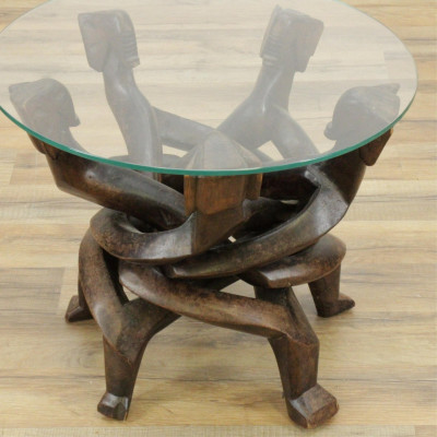 African Carved Stool, Chair and Table