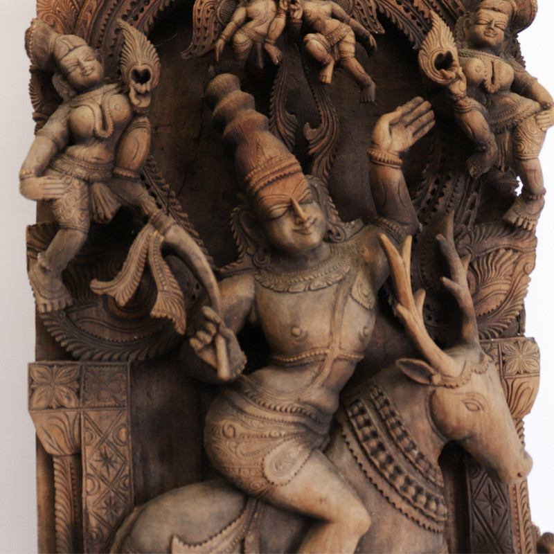 Indian Carved Teak Altar of Goddess Venu