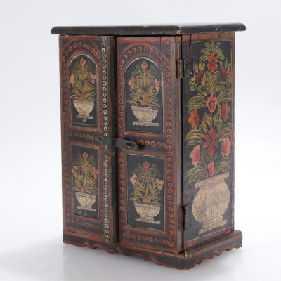 Colonial Style Polychromed Miniature Armoire