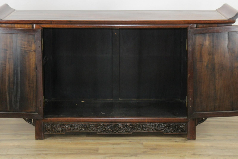 Chinese Style Carved Hardwood Altar Cabinet