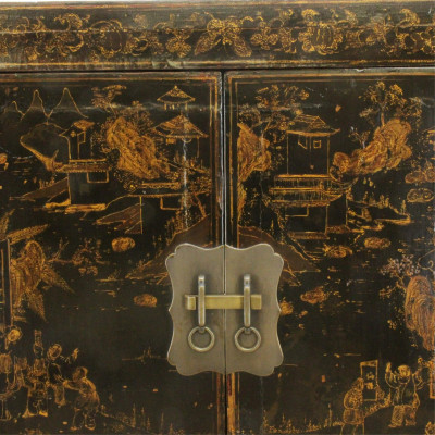 Chinese Lacquer Storage Cabinet