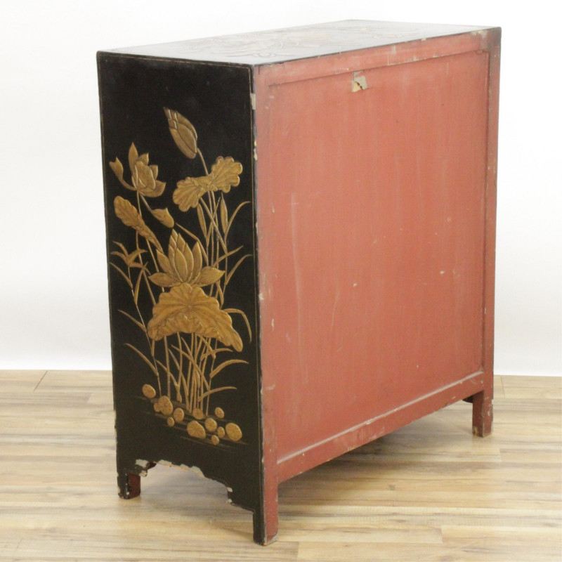Chinese Gilt Black Scarlet Lacquer Cabinet