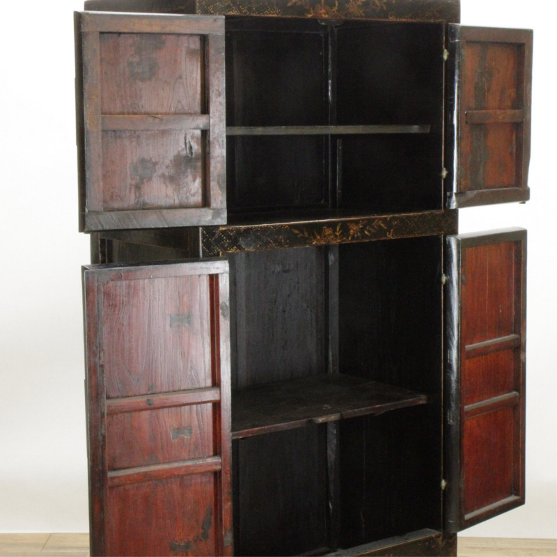 Chinese Lacquered Tall Cabinet
