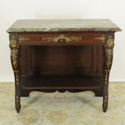Image for Lot Louis XV Style Giltwood/Marble Carved Console