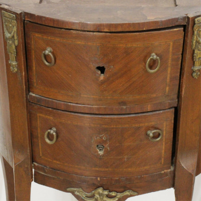 Pr Small Louis XV Style Marquetry Inlaid Chests