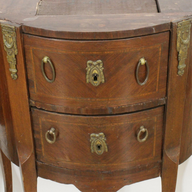 Pr Small Louis XV Style Marquetry Inlaid Chests