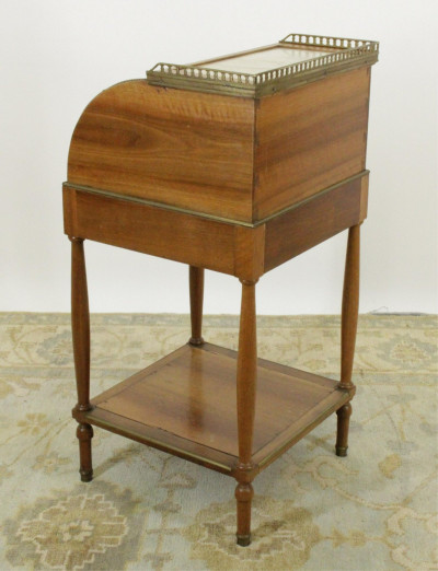 Louis XVI Style Tambour Bedside Table, 19th C.