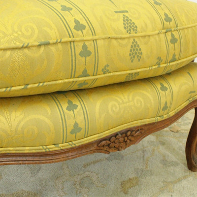 French Provincial Style Bergere and ottoman