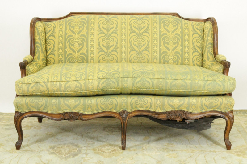 French Provincial Style Upholstered Loveseat