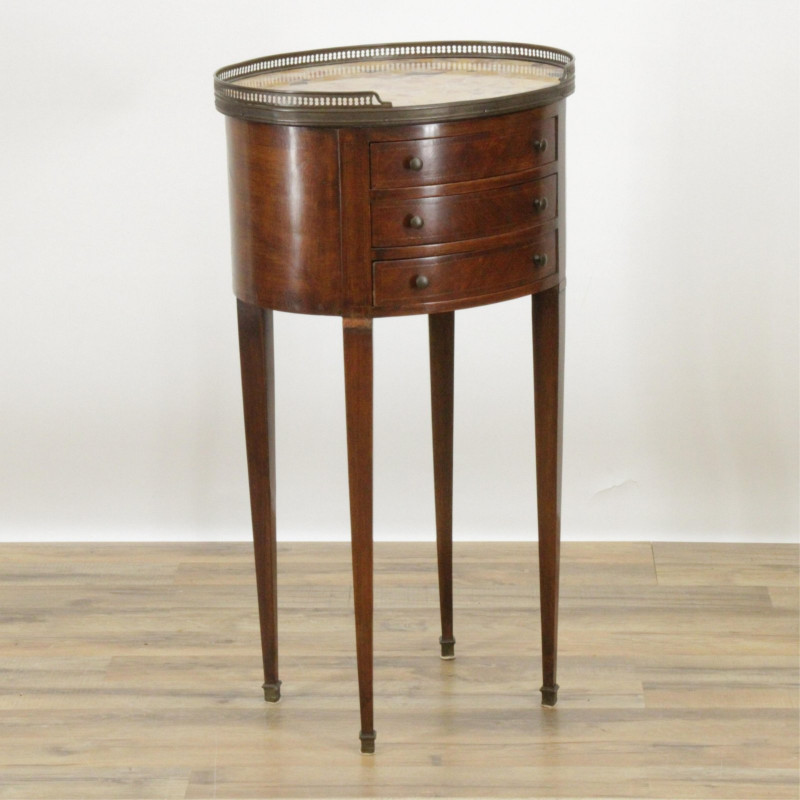 Continental Inlaid Wood Terrazzo Side Table