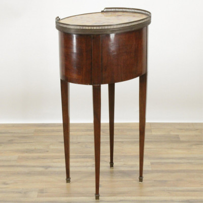 Continental Inlaid Wood Terrazzo Side Table
