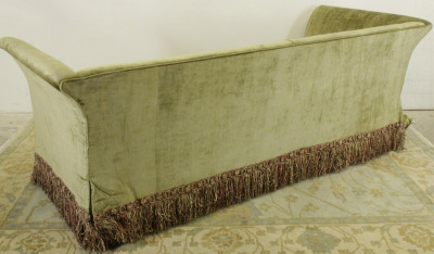 Neoclassical Style Flared Arm Velvet Sofa