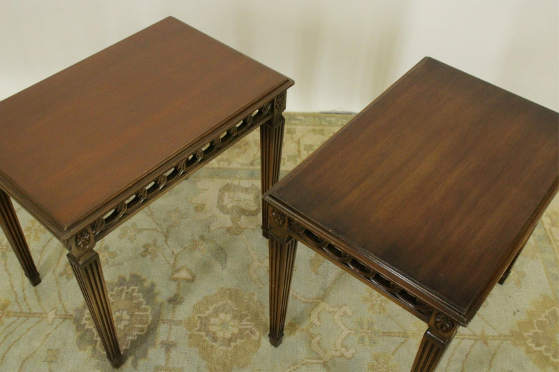 Pair Mahogany Neoclassical Style End Tables